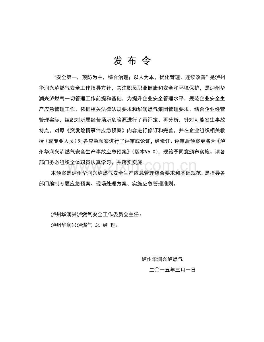 燃气公司安全生产事故综合应急专项预案.doc_第2页