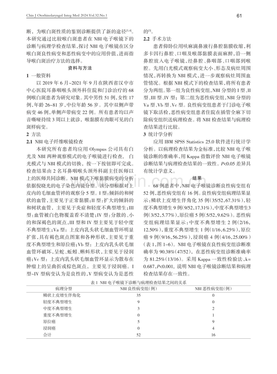 喉白斑的窄带成像内镜下诊断与病理分析.pdf_第2页