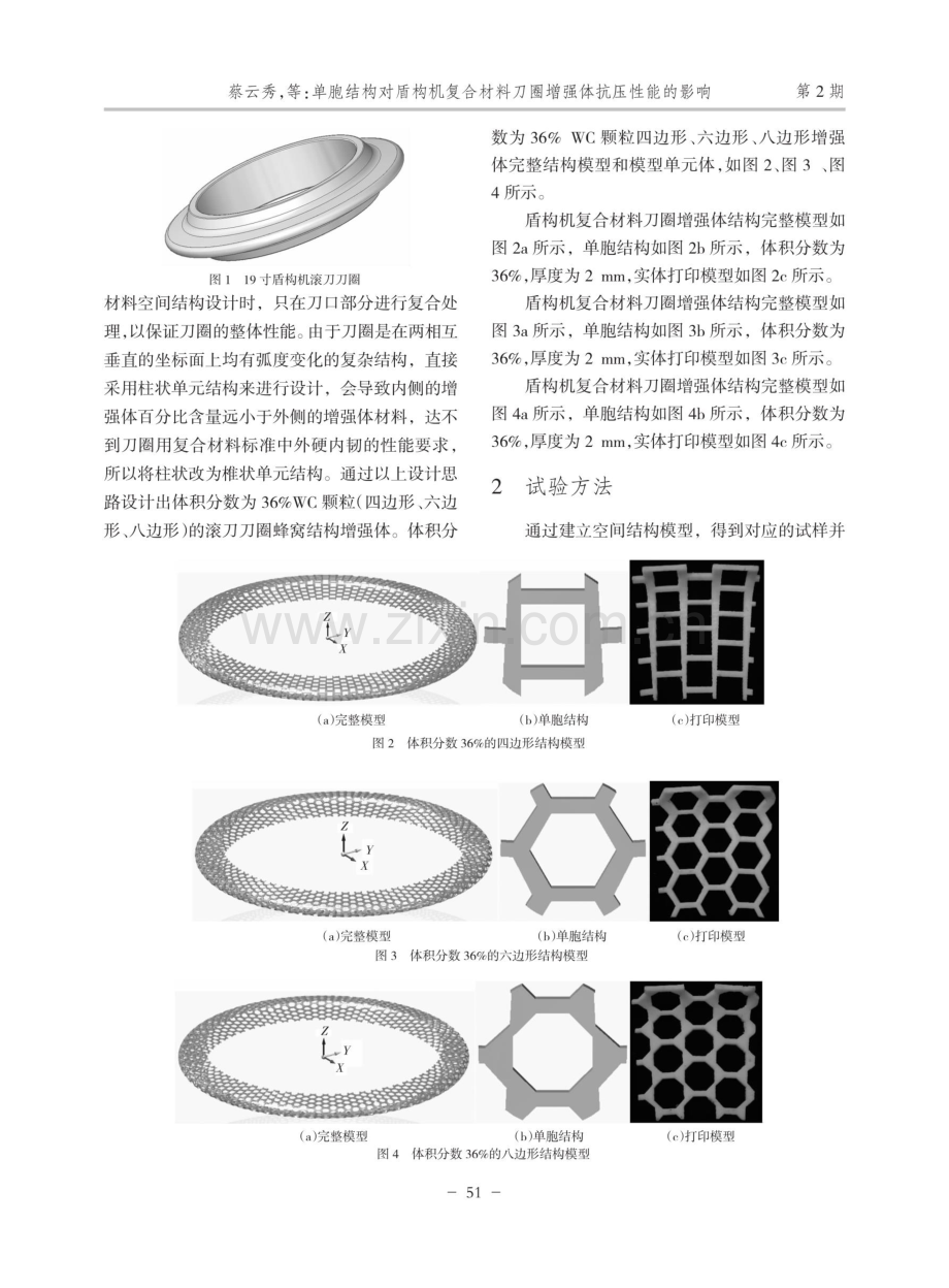 单胞结构对盾构机复合材料刀圈增强体抗压性能的影响.pdf_第2页