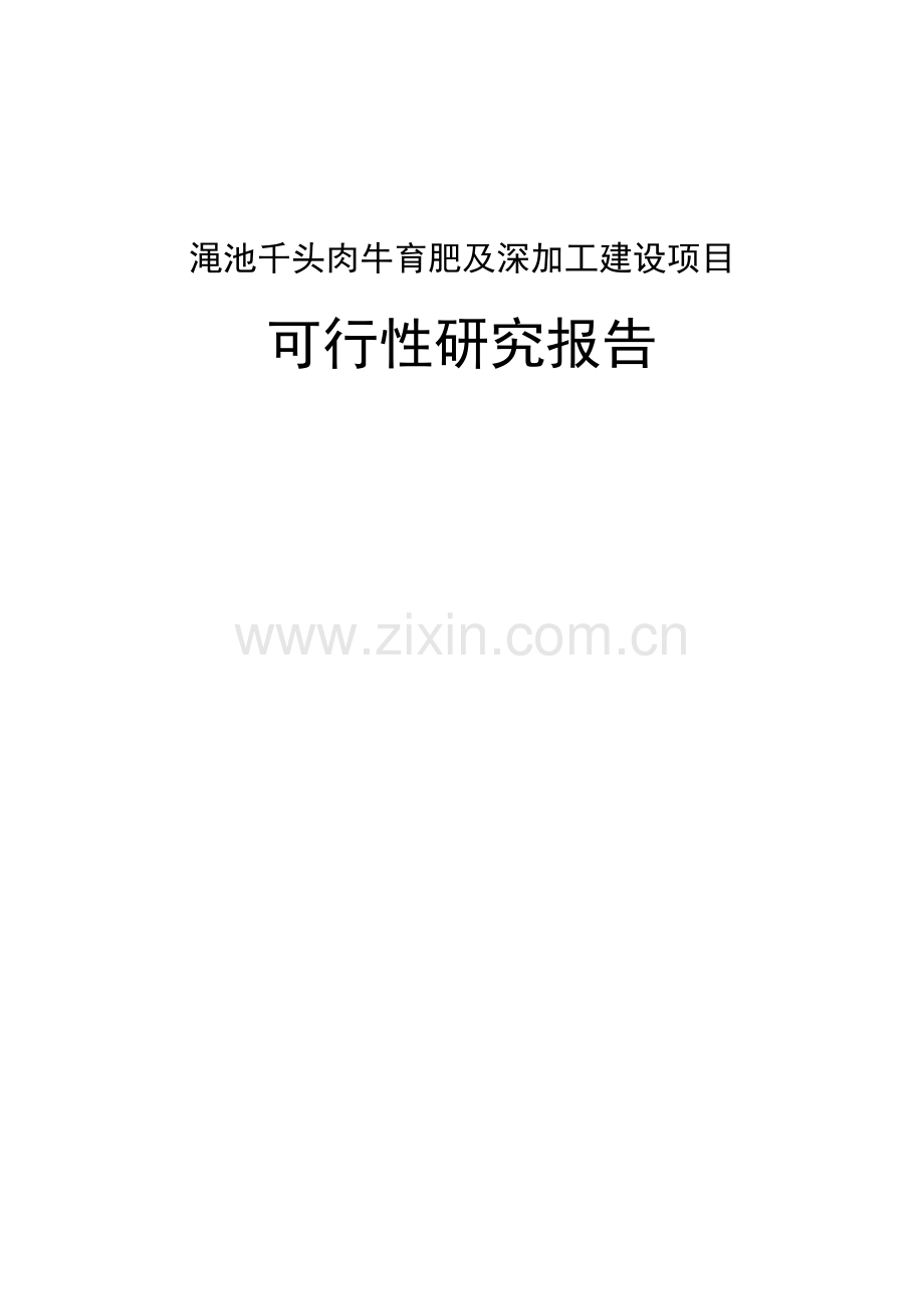 渑池千头肉牛育肥及深加工建设项目可行性研究报告.doc_第1页