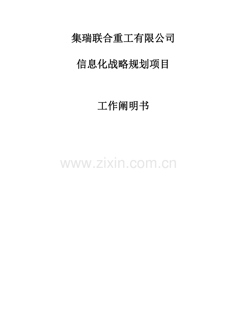 X有限公司信息化战略重点规划专项项目工作专项说明书.docx_第1页