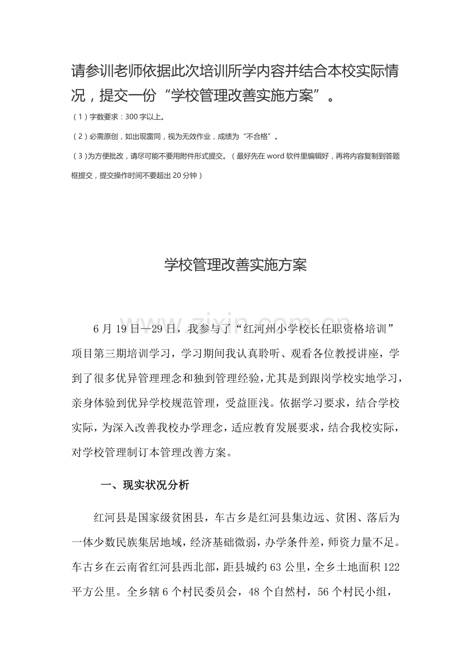 学校管理改进实施专业方案.docx_第1页