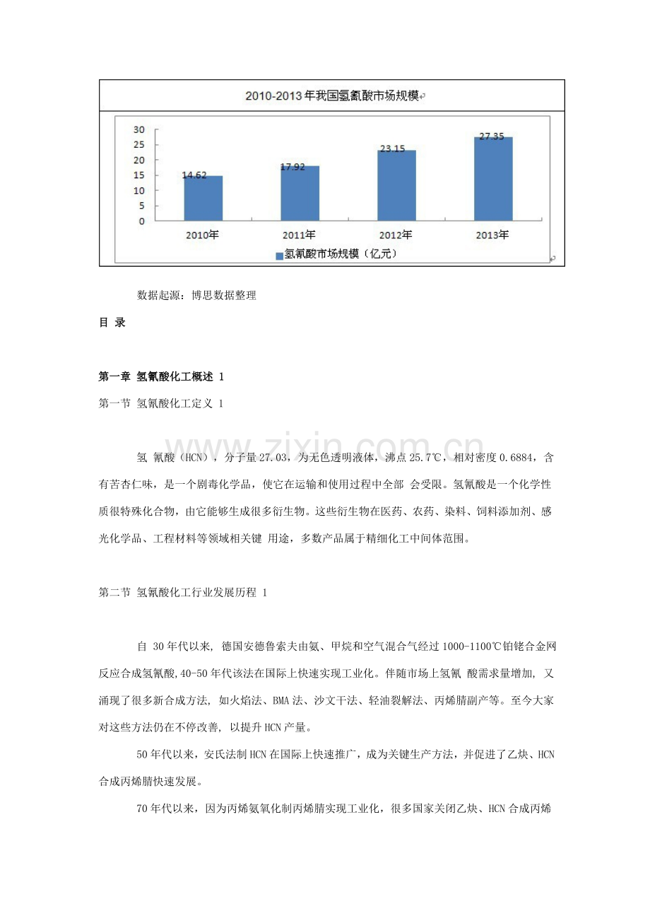 中国氢氰酸化工行业市场现状分析及投资前景研究应用报告.doc_第2页