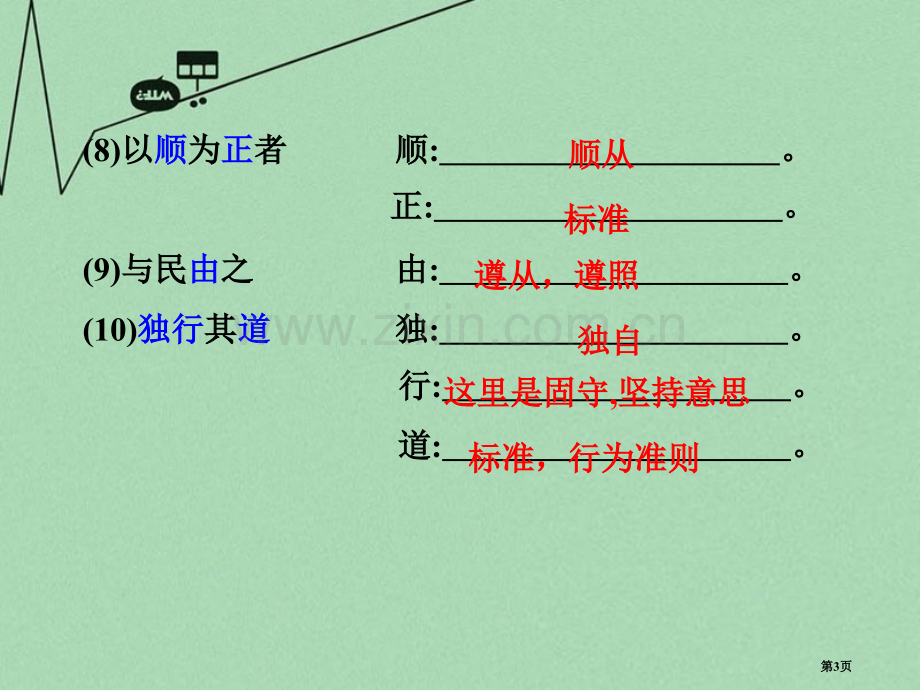 中考文言文第篇孟子富贵不能淫市公开课一等奖百校联赛获奖课件.pptx_第3页