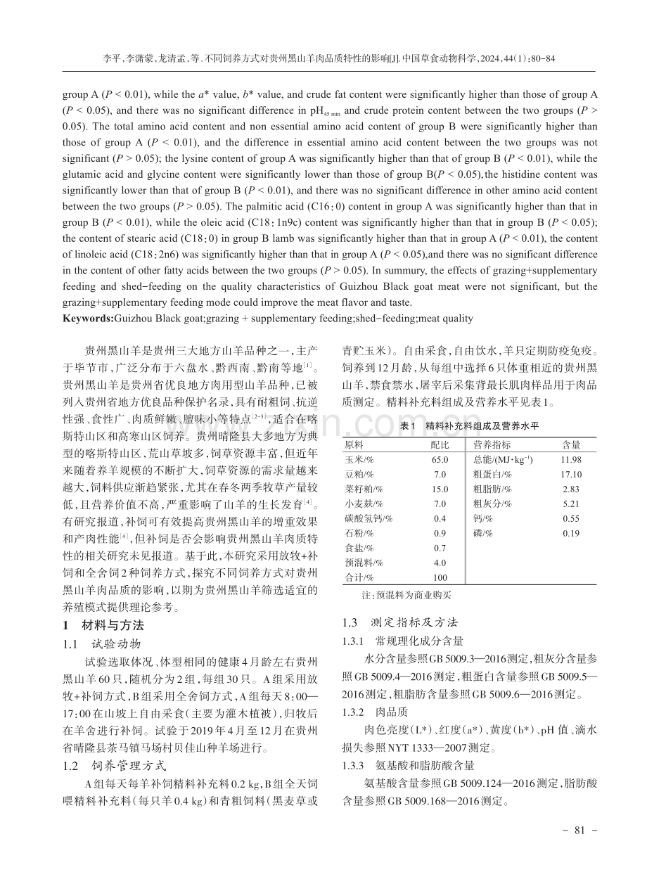 不同饲养方式对贵州黑山羊肉品质特性的影响.pdf_第2页