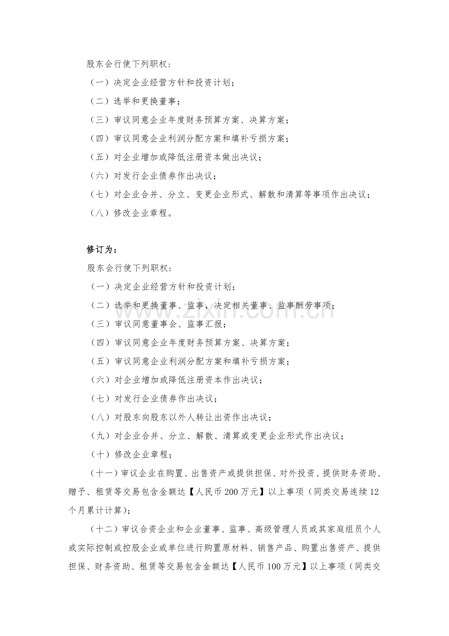 公司标准章程修正案供参考.docx_第2页