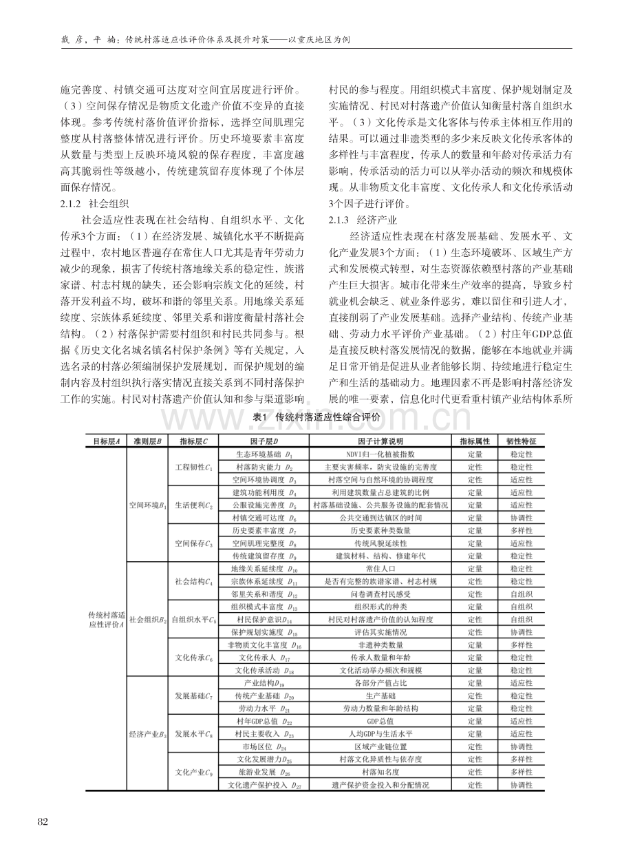 传统村落适应性评价体系及提升对策——以重庆地区为例.pdf_第3页