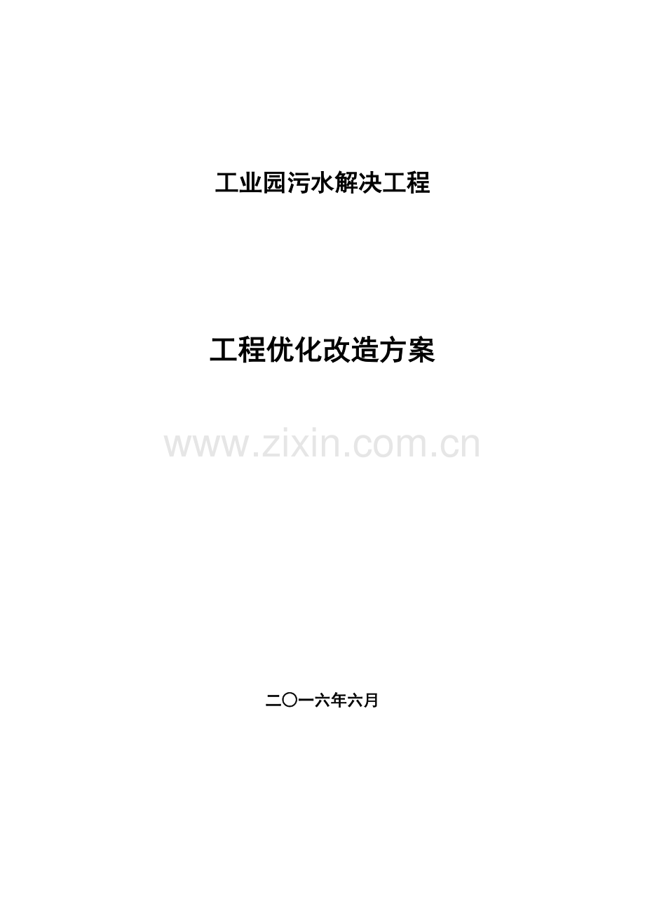 工业园污水处理关键工程优化专题方案.docx_第1页