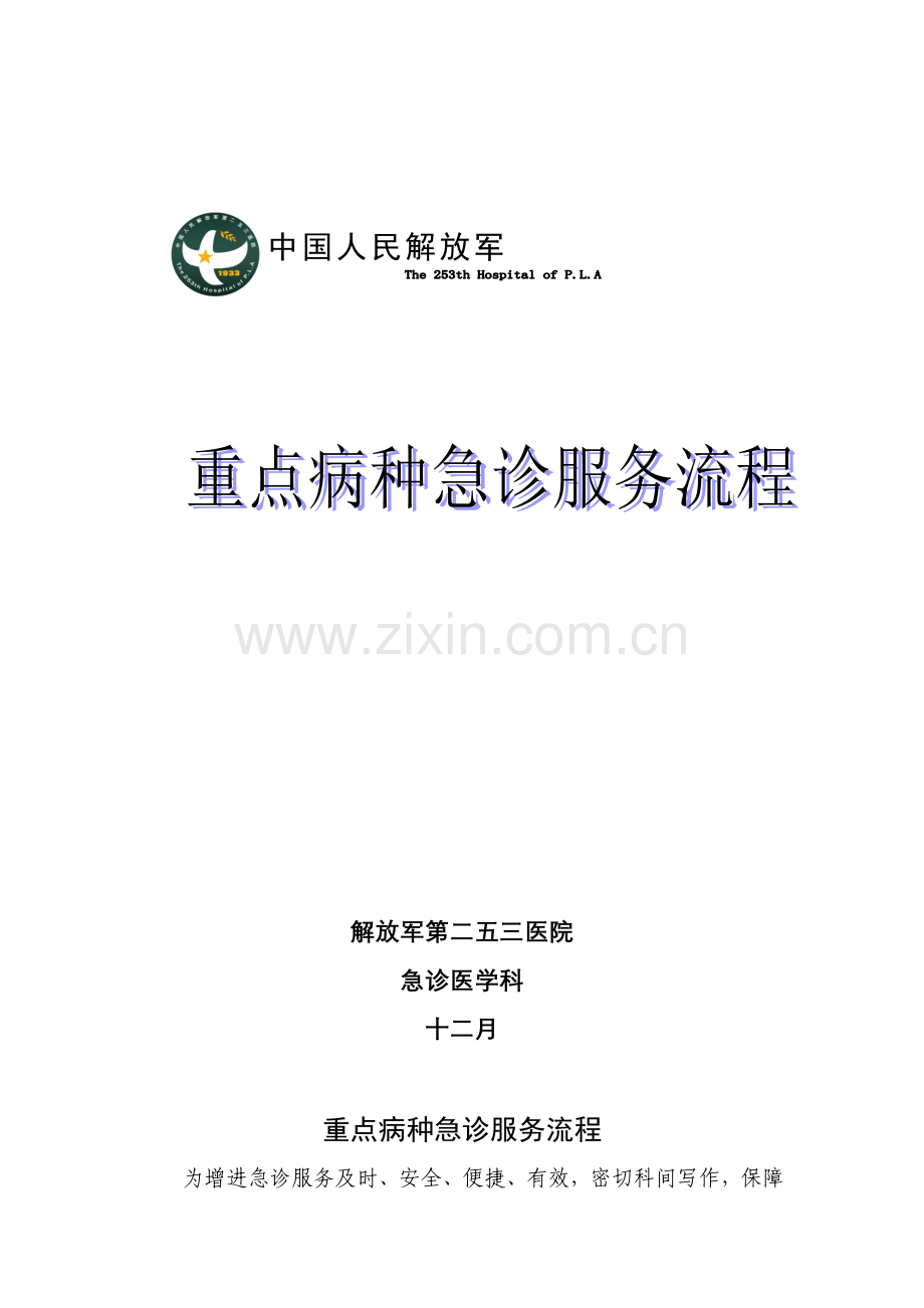 急诊科重点病种急诊服务标准流程.docx_第1页