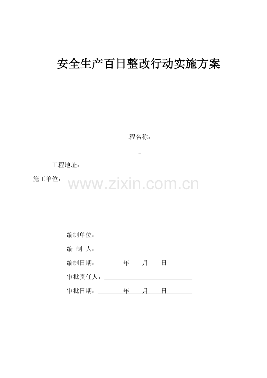 安全生产百日整治行动实施专项方案.docx_第1页