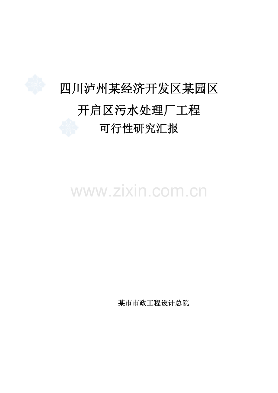 四川省经济核心技术开发区污水处理厂可行性专项研究报告.doc_第1页