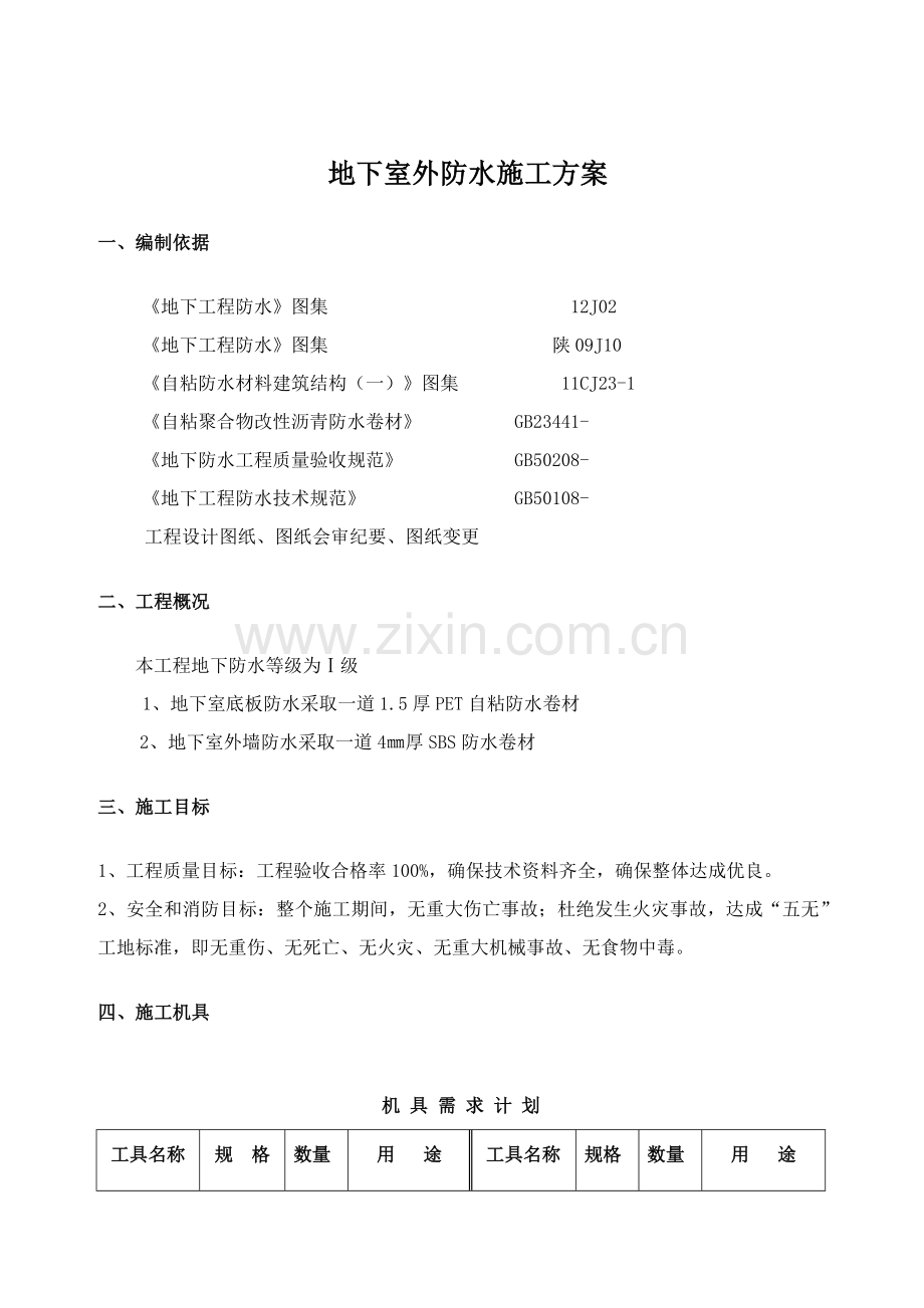 PET自粘防水卷材综合项目施工专项方案.doc_第1页