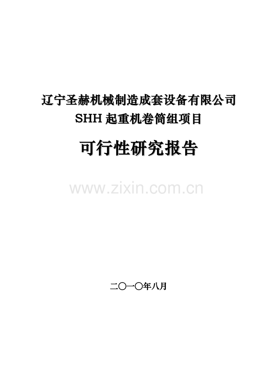 起重机卷筒组项目建设可行性研究报告.doc_第1页