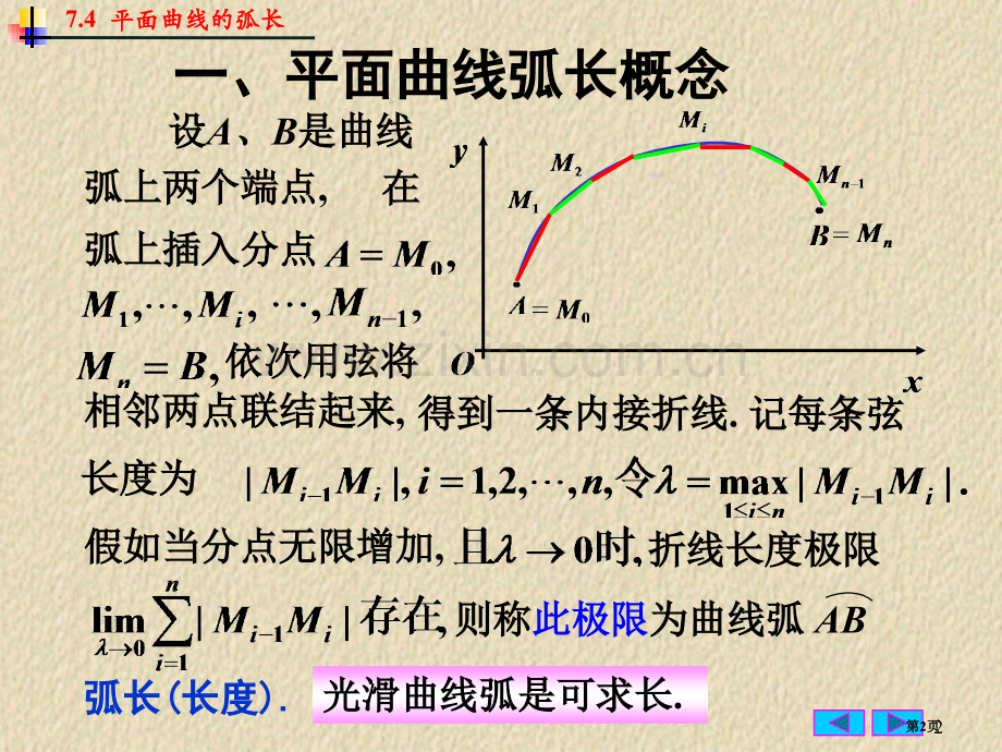 平面曲线的弧长市公开课一等奖百校联赛获奖课件.pptx_第2页