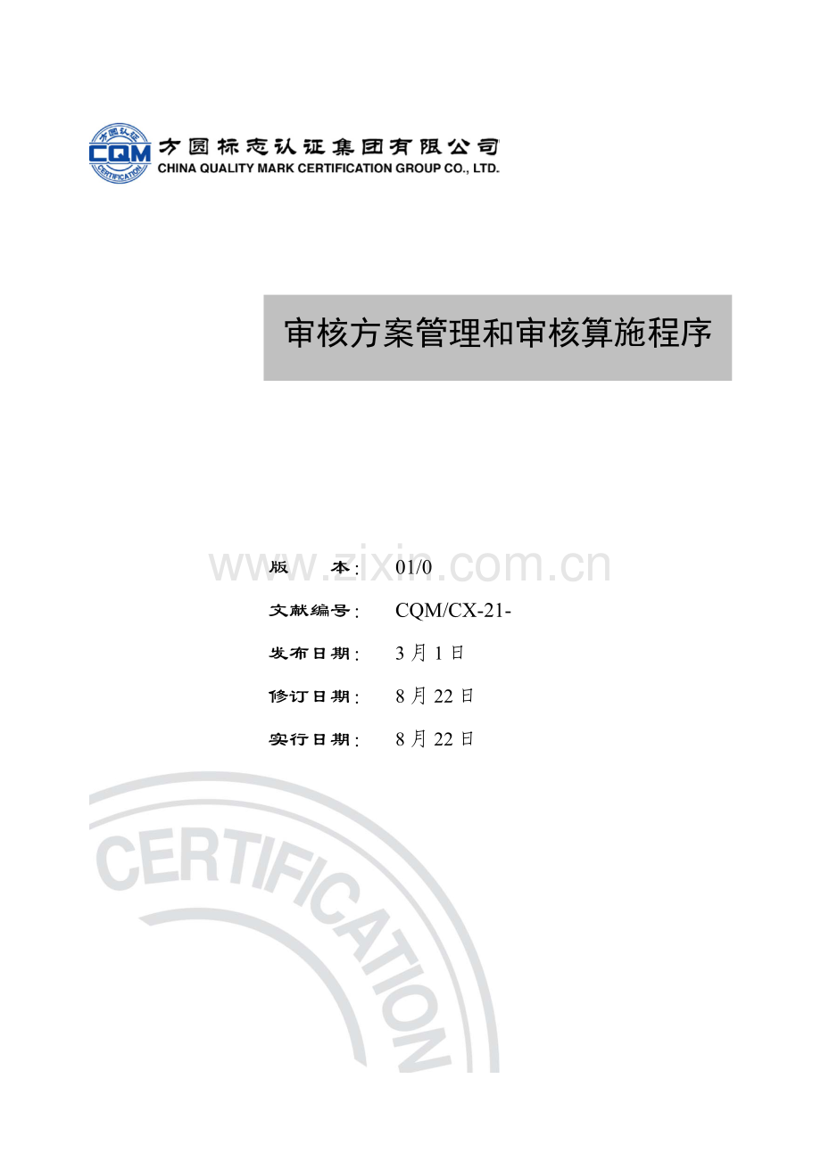 审核专项方案管理和审核实施程序.doc_第1页