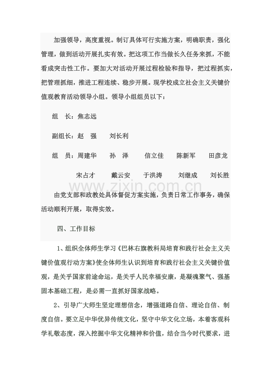 培育和践行社会主义核心价值观行动实施专业方案.docx_第2页