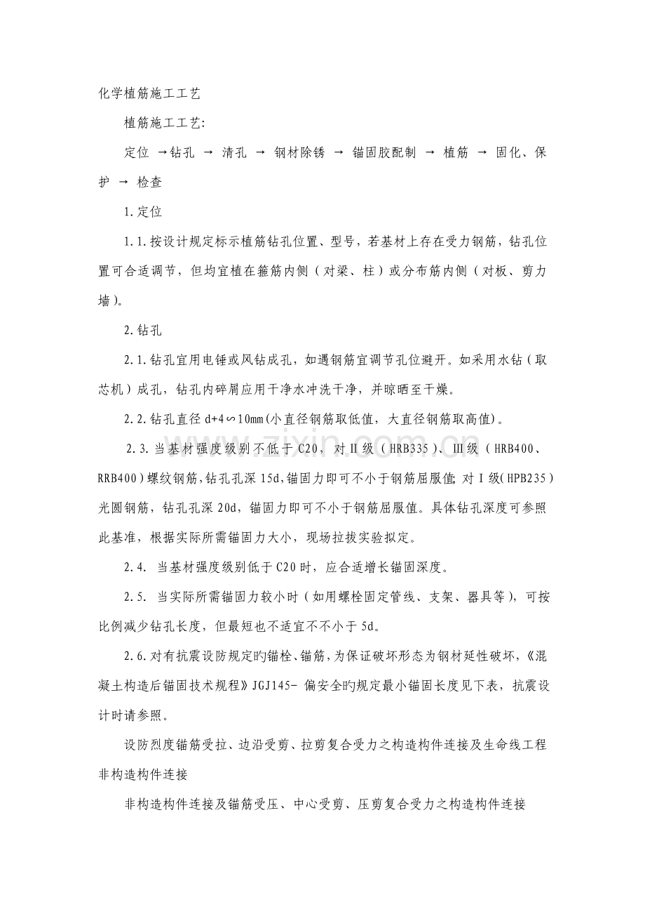 化学植筋综合施工标准工艺.docx_第1页