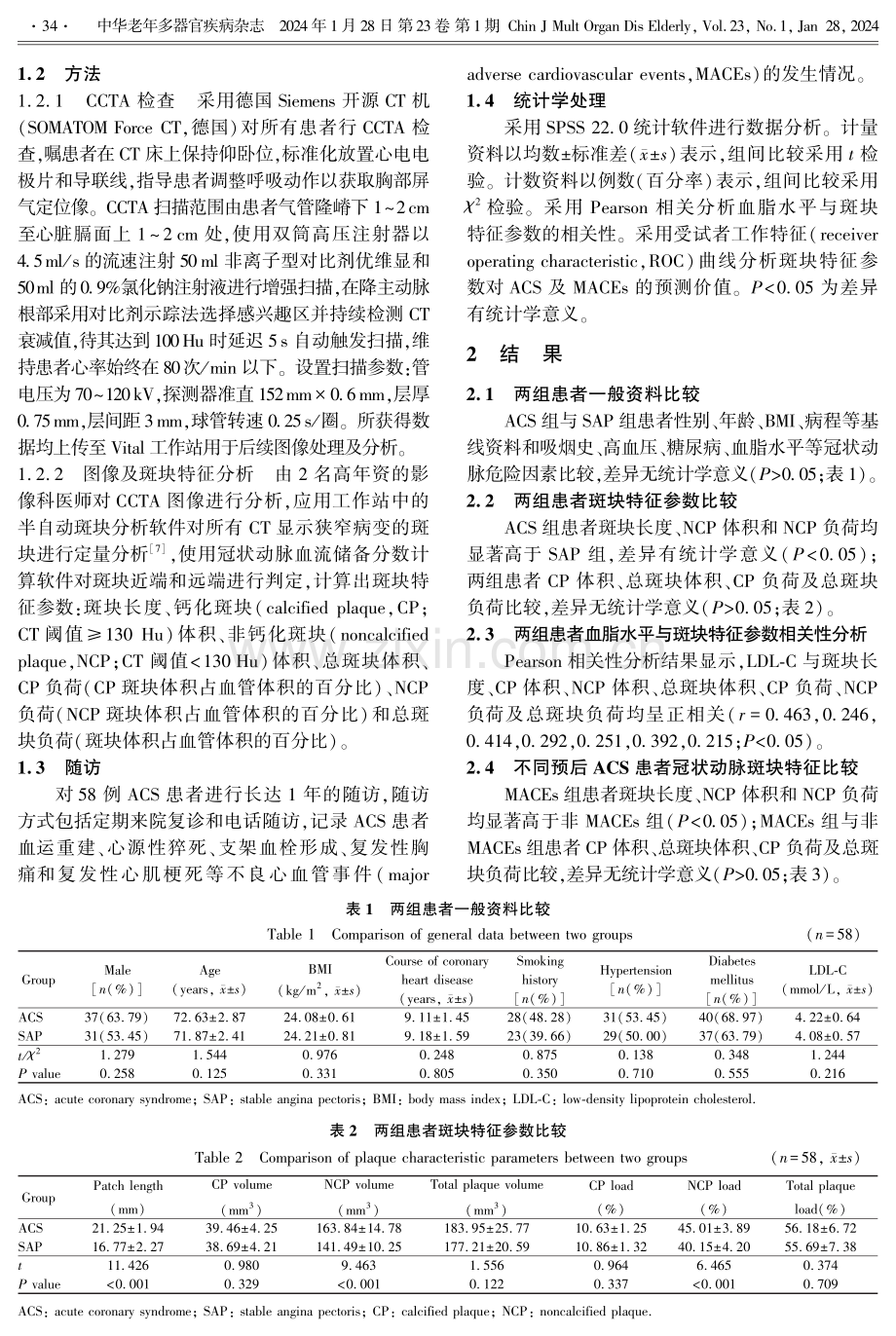 冠状动脉计算机断层扫描血管造影对老年急性冠状动脉综合征患者斑块特征的诊断效能及对预后的预测价值.pdf_第3页