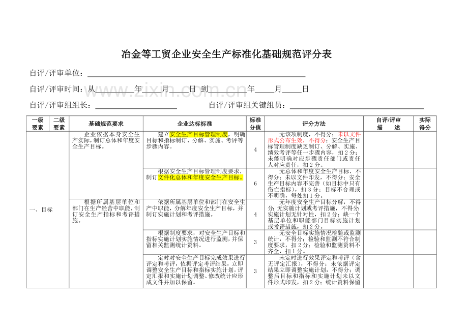 全国冶金等工贸企业安全生产标准化考评办法汇编模板.doc_第3页