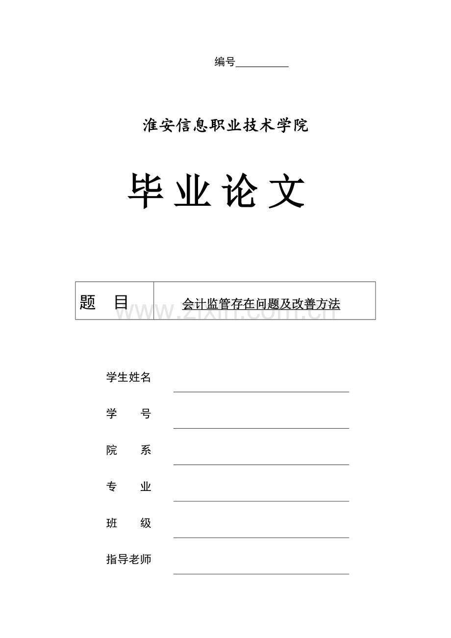 会计监管存在的问题及改进标准措施.docx_第1页