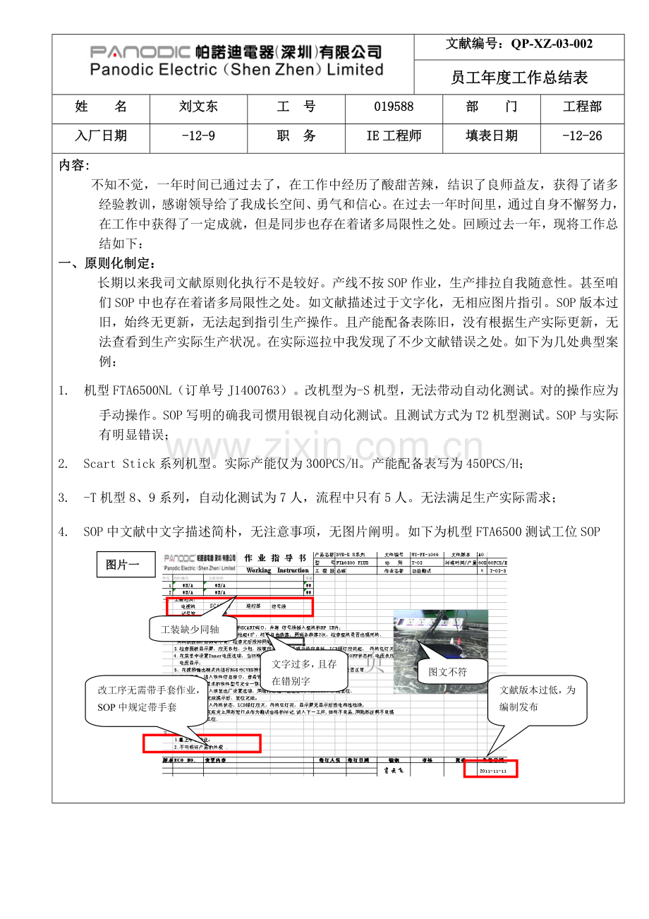 IE综合项目工程师年度工作总结表.doc_第1页