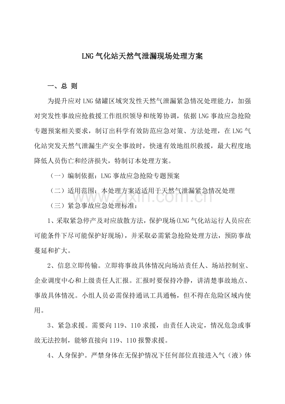 LNG气化站天然气泄漏现场处置专项方案.doc_第1页