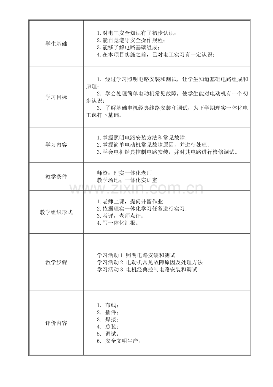 一体化教学设计专项方案模板.doc_第2页