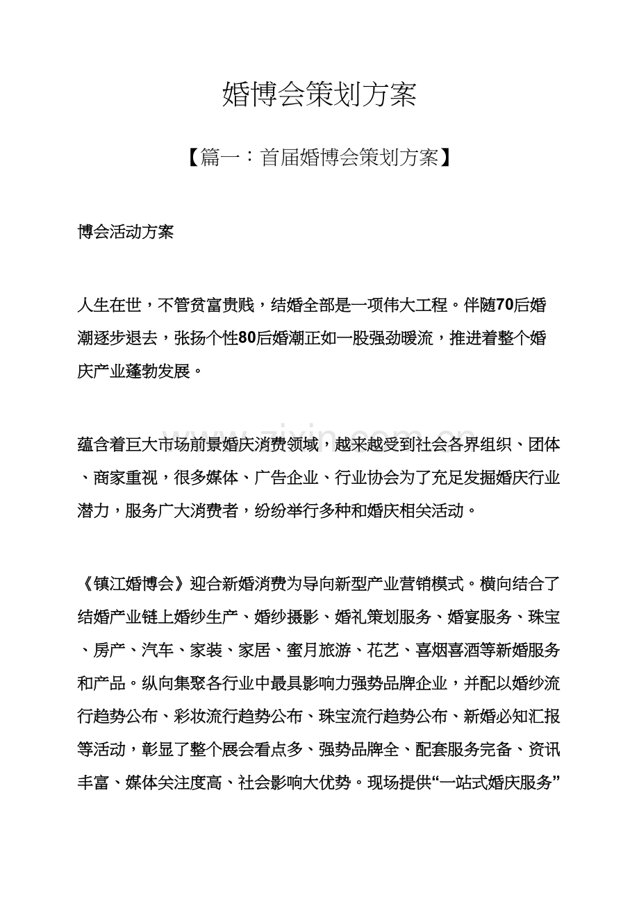 婚博会专业策划专项方案.docx_第1页