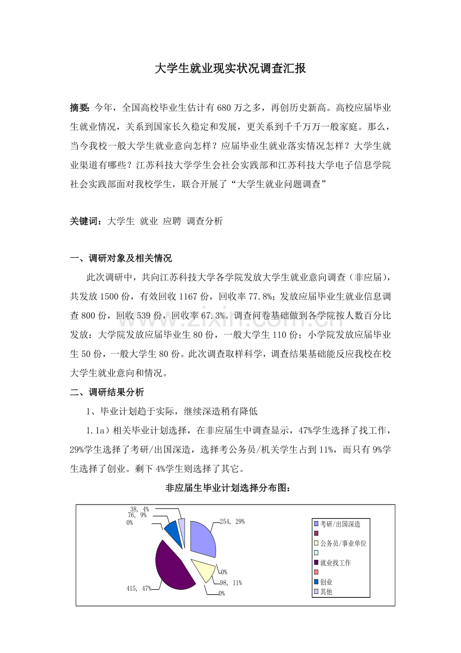 我校大学生就业现状调查分析报告.doc_第1页