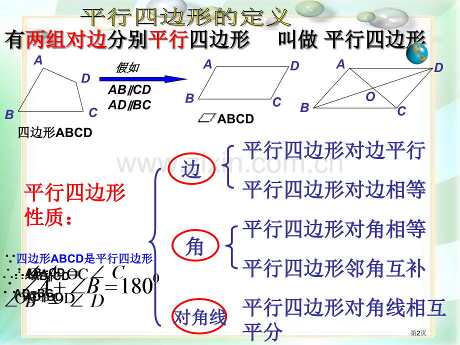 平行四边形的判定市公开课一等奖百校联赛获奖课件.pptx_第2页