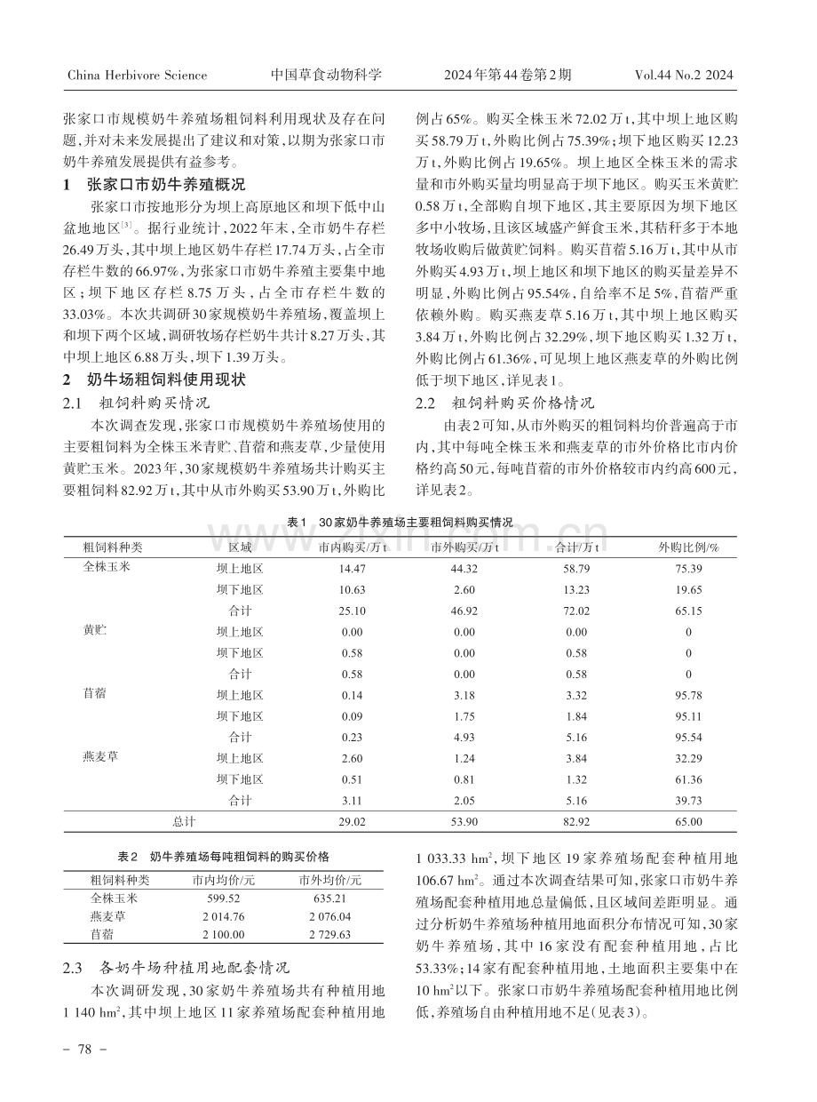 河北省张家口市奶牛养殖场粗饲料使用现状调查.pdf_第2页