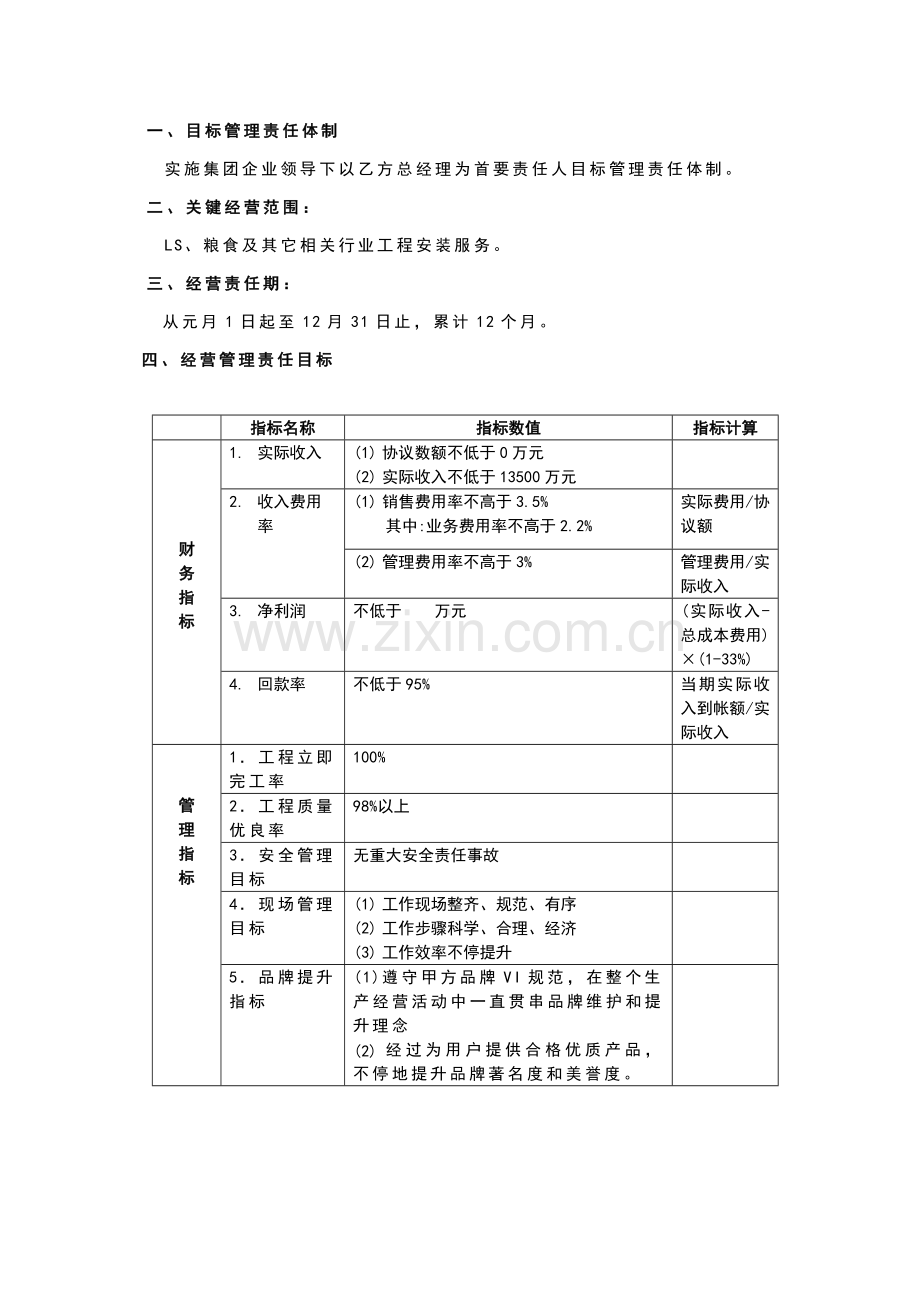 公司年度目标责任书模板.doc_第2页