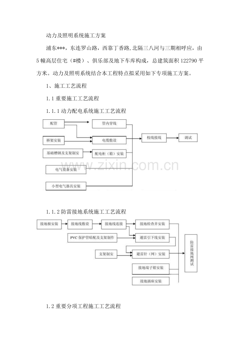 动力及照明系统综合施工专题方案.docx_第1页