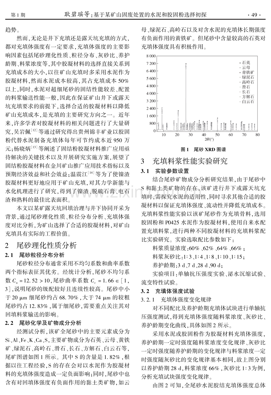 基于某矿山固废处置的水泥和胶固粉选择初探.pdf_第2页