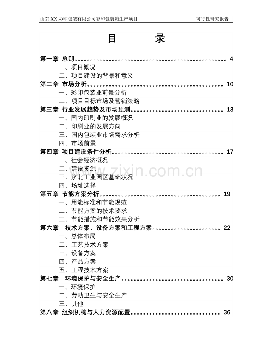 山东彩印包装有限公司彩印包装生产项目申请立项可研报告.doc_第1页