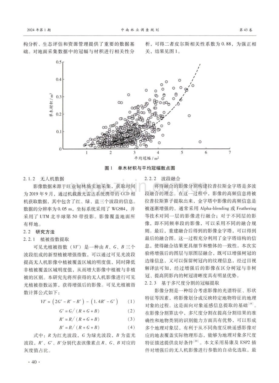 基于无人机可见光植被指数的森林冠幅信息提取研究——以内蒙古旺业甸林场为例.pdf_第3页