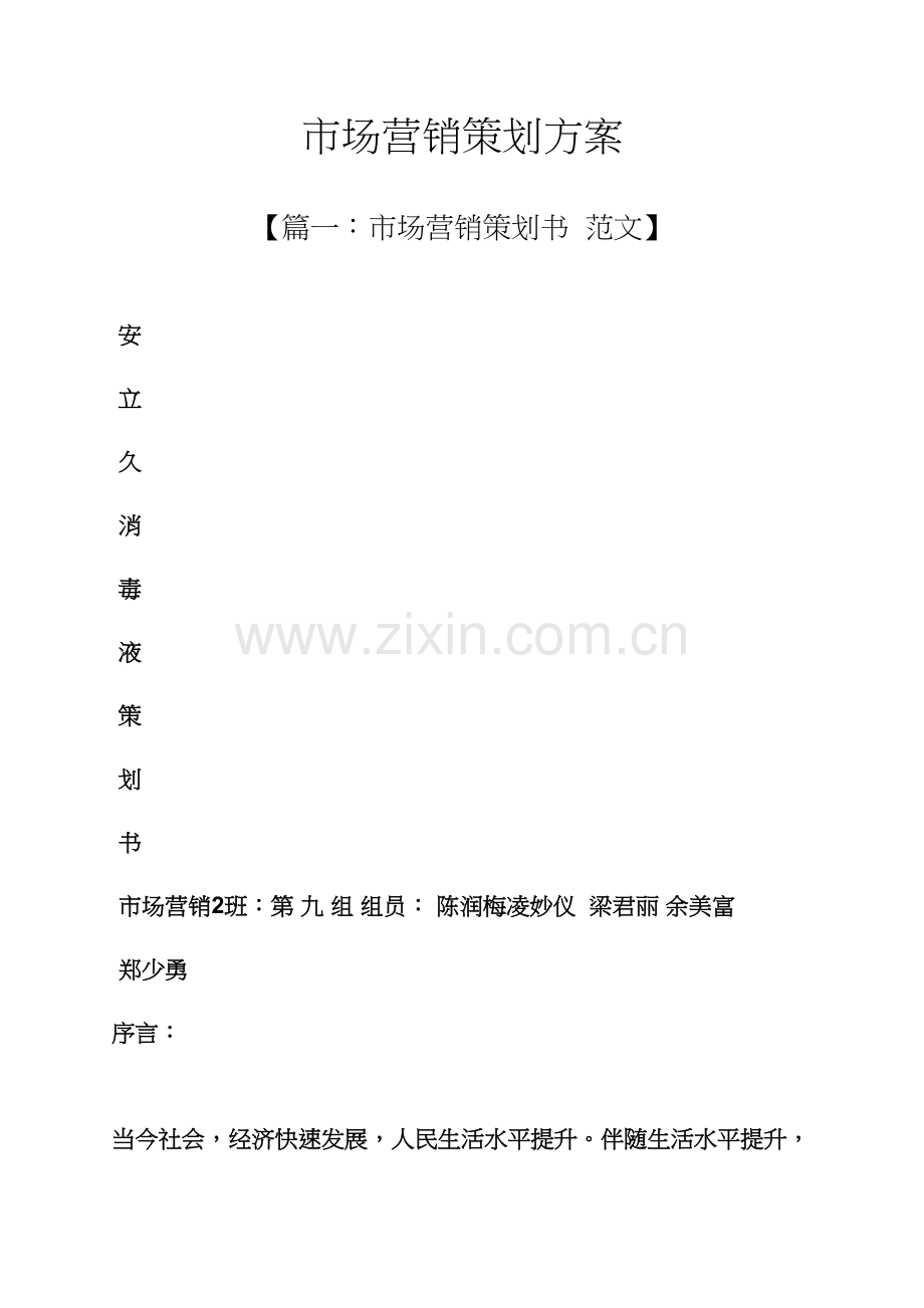 市场营销专业策划专项方案.docx_第1页