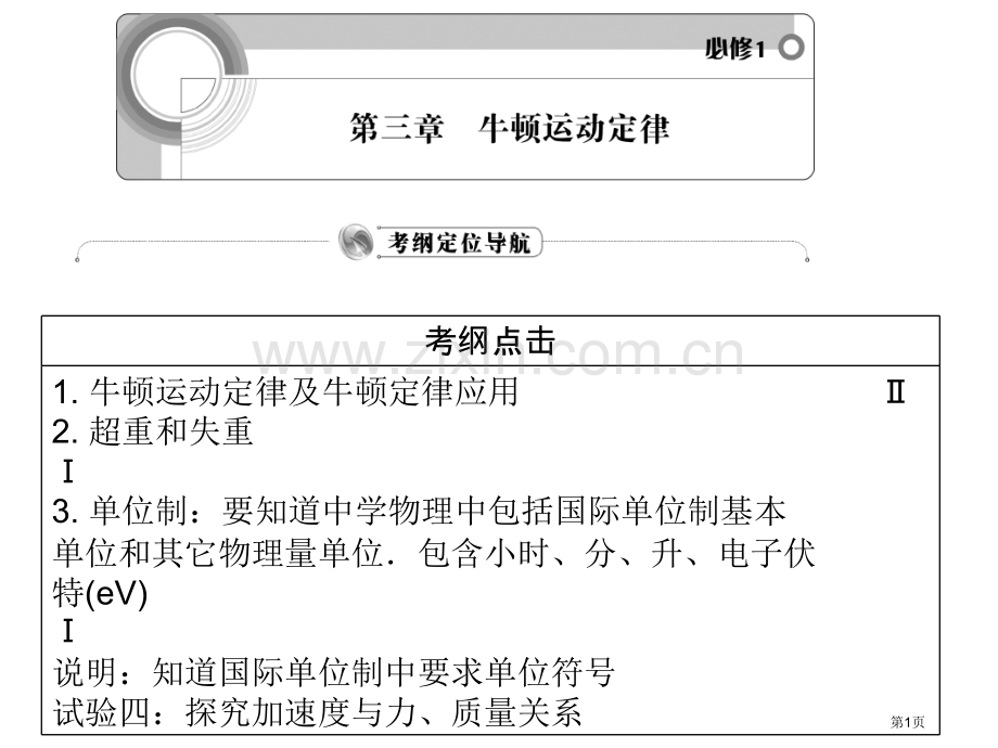 学案与测评物理鲁科版必修一牛顿运动定律省公共课一等奖全国赛课获奖课件.pptx_第1页