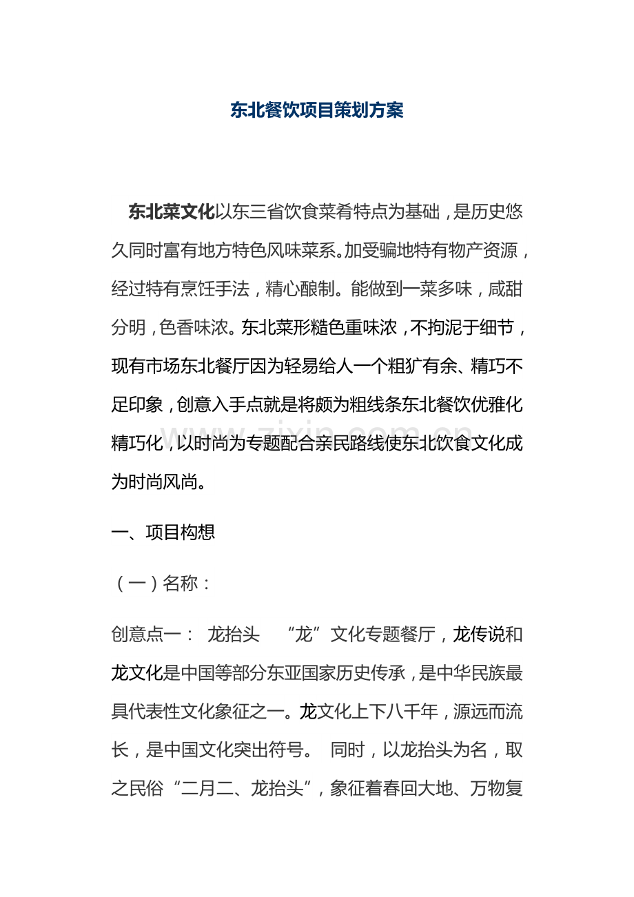 东北餐饮综合项目专业策划专项方案框架.docx_第1页