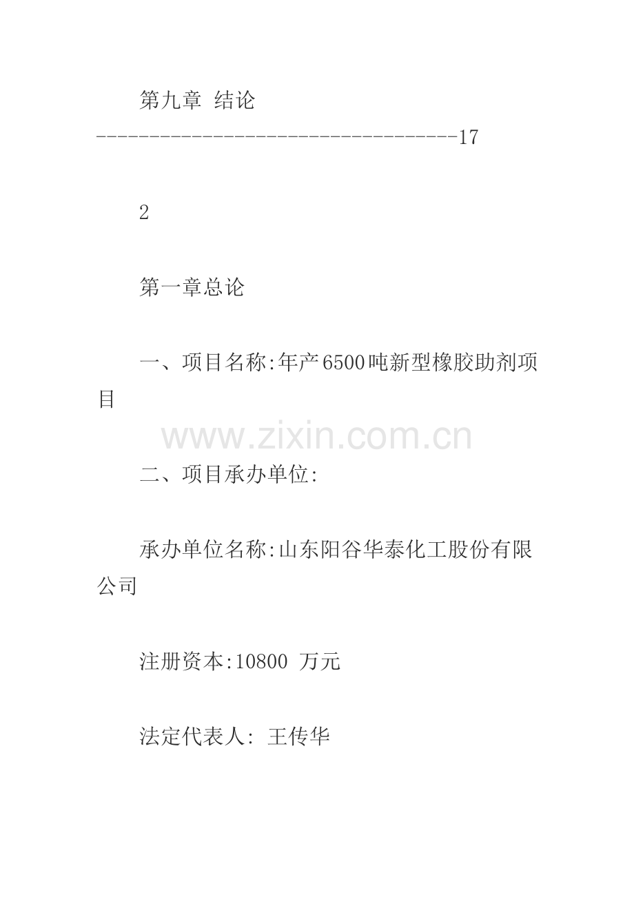 年产6500吨新型橡胶助剂项目建设可行性研究报告.doc_第3页