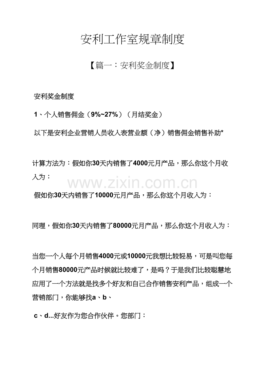 安利工作室专项规章新规制度.docx_第1页