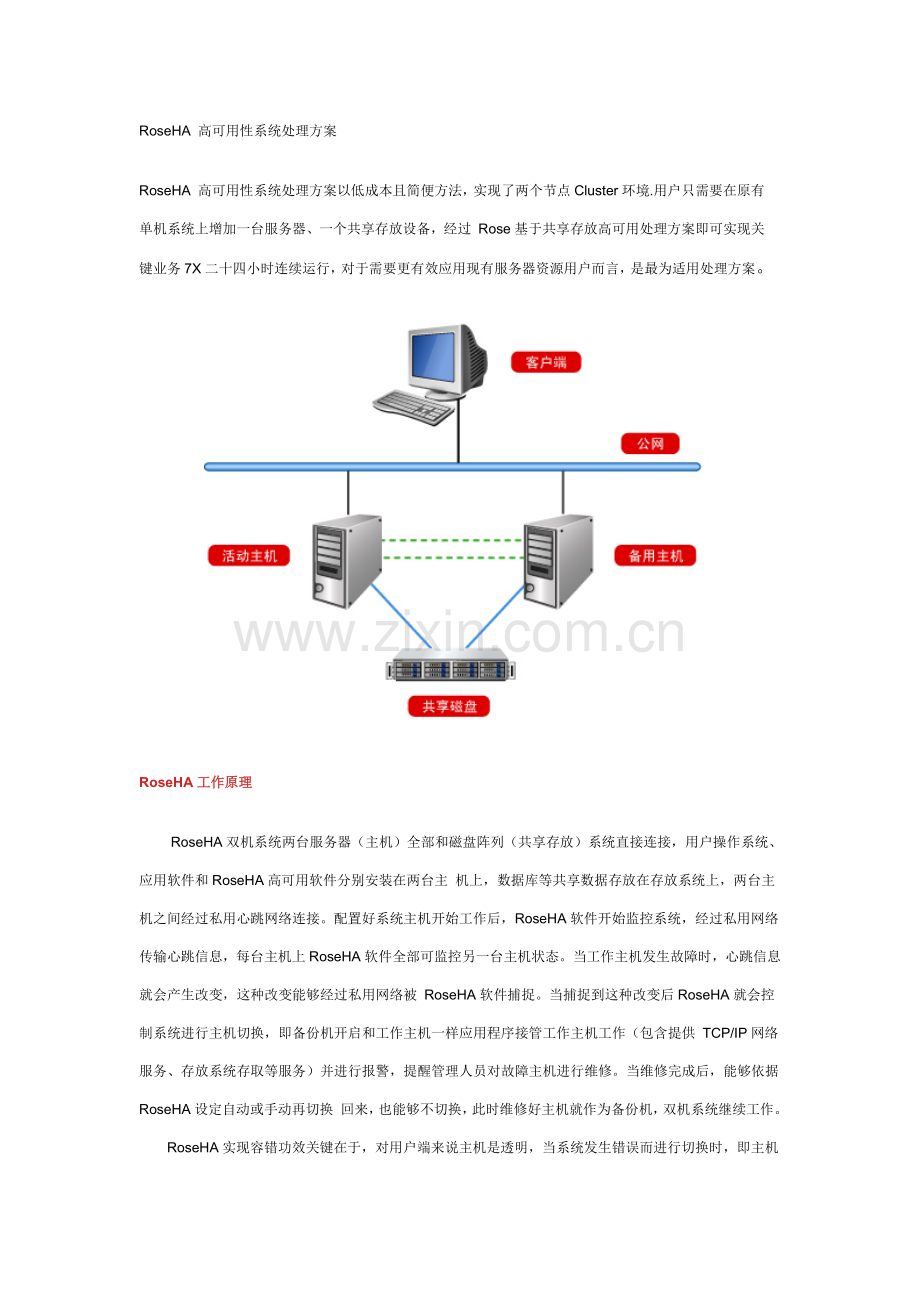 RoseHA高可用性系统解决专项方案.docx_第1页