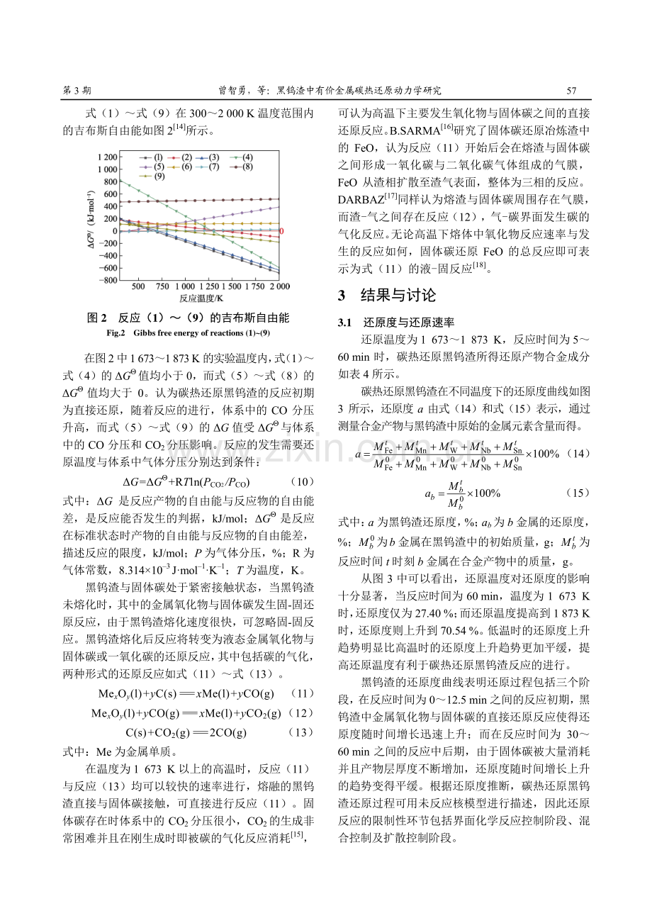 黑钨渣中有价金属碳热还原动力学研究.pdf_第3页