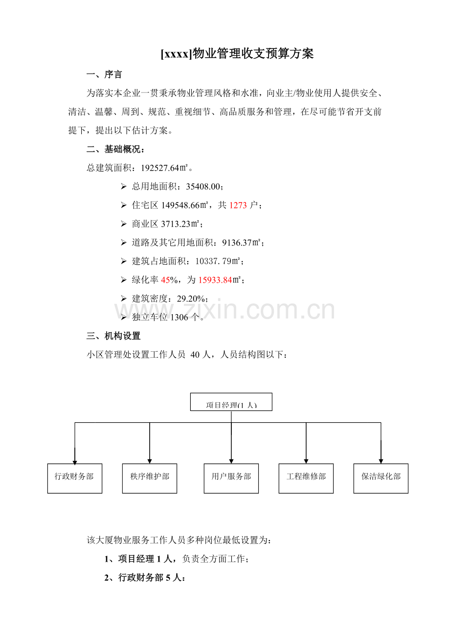 xxxx物业管理收支详细预算专项方案.doc_第2页