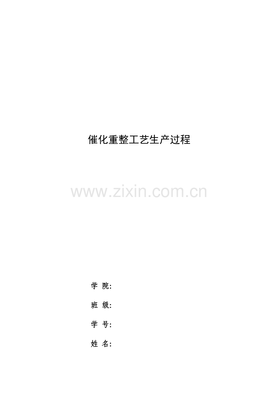 化工安全催化重整工艺生产过程模板.docx_第1页