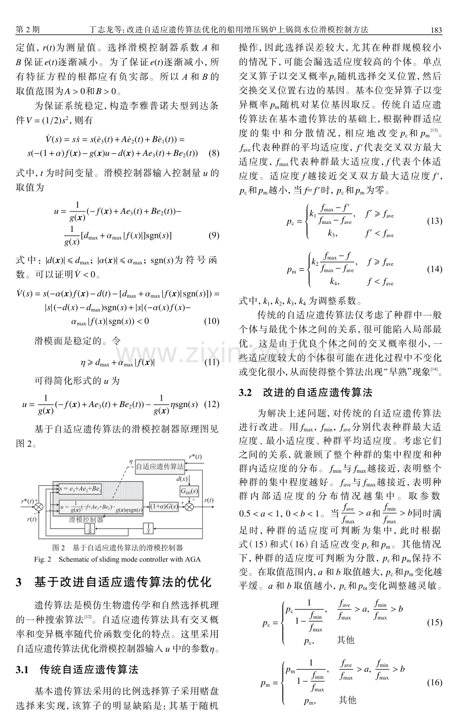 改进自适应遗传算法优化的船用增压锅炉上锅筒水位滑模控制方法.pdf_第3页