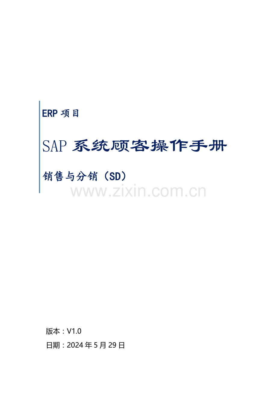 SAP系统用户操作标准手册SDV销售交货业务.docx_第1页