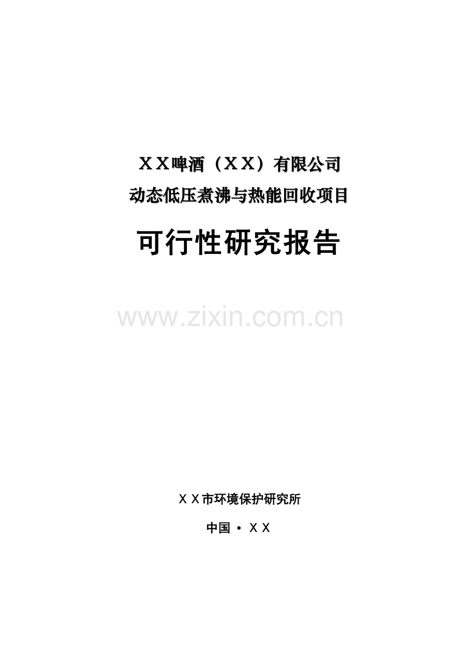 动态低压煮沸与热能回收建设项目建设可行性研究报告.doc_第1页