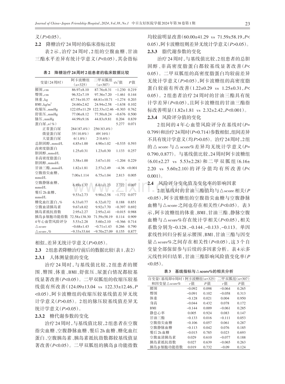 基于MARCH试验数据的降糖治疗前后心血管评分变化及其影响因素研究.pdf_第3页