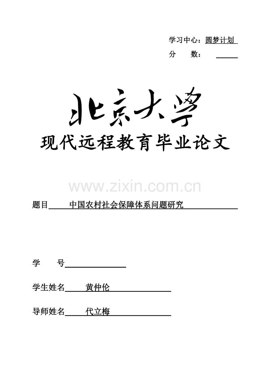 我国农村社会保障标准体系问题研究应用初稿.doc_第1页